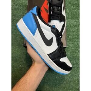 Jordan Retro 1 Low Black Dark Powder Blue Size 9